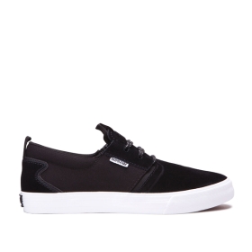 Supra FLOW Lave Sneakers Dame Svart/Svart/Hvite | NO-23217